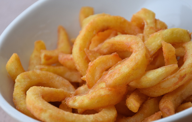 Photo of crispy curly fries from Clay's appetizer menu