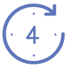 Icon of a clock indicating a four-hour duration