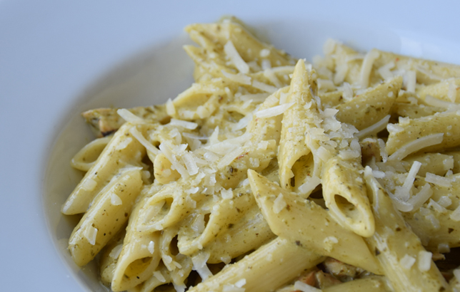 Image of penne chicken pesto from Clay restaurant's menu